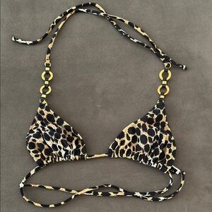 Leopard Print Bikini Top